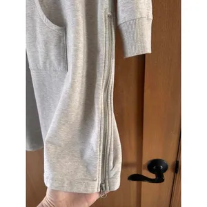 Garnet Hill Trainer Hooded Sweater Mini Dress Oatmeal Beige Women’s size Small thumbnail 11