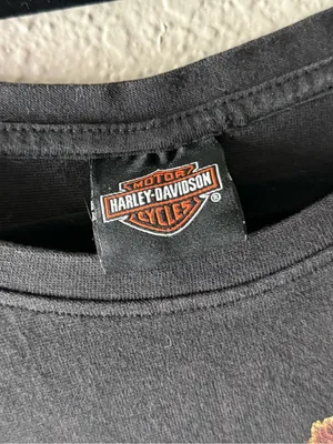 Harley Davidson Women M Moto Motorcycle Biker Girl Graphic Tee Western Grunge thumbnail 11