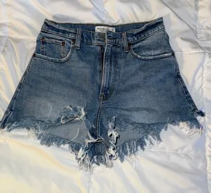 Abercrombie & Fitch The Cutoff Shorts High Rise Curve Love Jean Short Women's 26 thumbnail 1