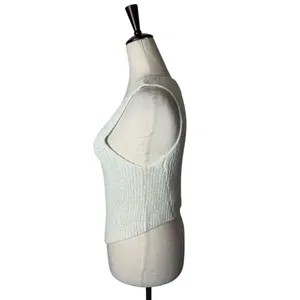 Urban‎ Outfitters Vest Women Medium Ivory Knit Demi Vest Top Streetwear Cropped thumbnail 6