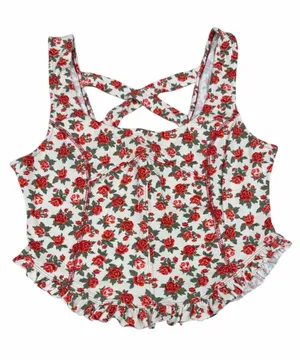 Free People Floral Rose Print Crop Top thumbnail 1