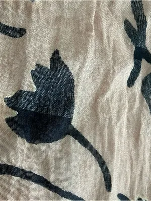 LOFT Pink/ Mauve with Black Floral Print Oblong Scarf thumbnail 8