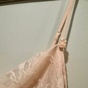 Vintage Y2K Avon Blush Lace Cowl Neck Slip Dress Chemise Medium thumbnail 2