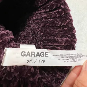 NEW GARAGE Chenille Chunky Knit Beanie w/ Pompom Size O/S Winter Cozy Colorful thumbnail 4
