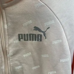 Puma Womens L Sweatshirt Peach‎ 1/2 Zip White Puma Pattern Pullover Athletic thumbnail 3