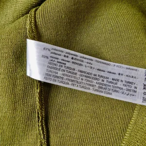 ZARA Squared Mini Babydoll Dress Puff Sleeves Solid Olive Green Knit Small thumbnail 13