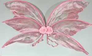 Dolls Kill Pink Roses Floral Coquette Fairy Butterfly Fae Fantasy Costume Cosplay Wings O/S 🎀 thumbnail 1