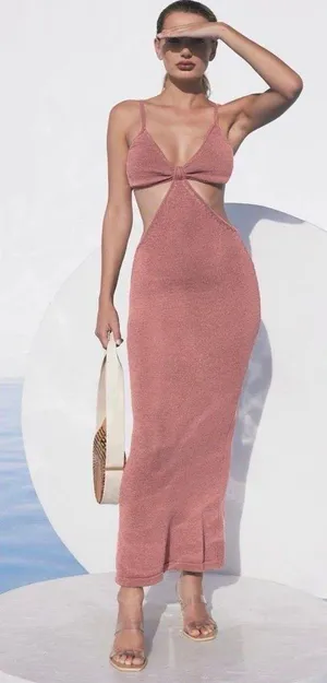 Cult Gaia Serita cotton-blend cutout-waist cocktail dress in jaipur size S small thumbnail 1