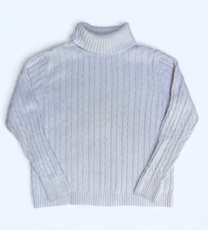 L.L.Bean Classic Cable Knit Turtleneck Sweater Ivory preppy nautical coastal XL thumbnail 1