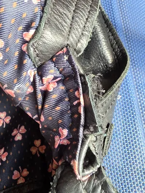 Lucky Brand Black Leather Fold Over Purse NO Shoulder Strap thumbnail 14