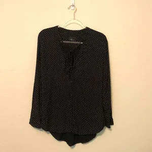 Rails Abby Top Black Polka Dots Neckline Tie Small thumbnail 2