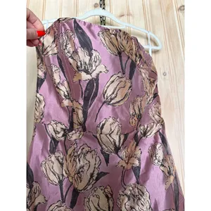 NWT Lulus Gowning Around Mauve Floral Jacquard Strapless Maxi Dress Party Gala L thumbnail 6