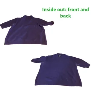Grace Purple Cashmere Knit Mock Neck Short Sleeve Pull Over Sweater (Xl) thumbnail 8
