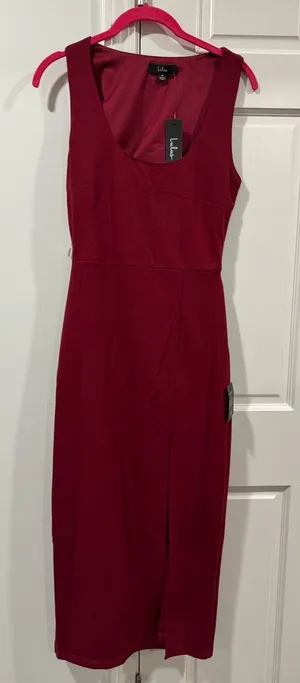Lulu's Berry Red Sleeveless Midi Dress thumbnail 1