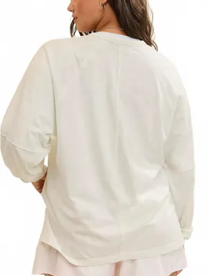 AE Aerie Cozy Long Sleeve Oversized Boyfriend T-Shirt American Eagle New York XS thumbnail 4