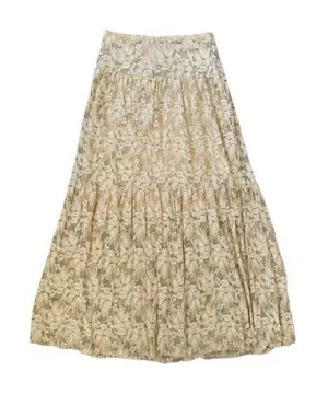 Vintage NWT Body Central Elegant Boho Cottagecore Prarie Cream Floral Maxi Skirt thumbnail 1