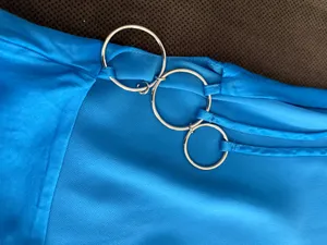 Zara Vibrant Blue Mini Dress Metal Detail Size XS thumbnail 4