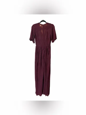 Gianni Bini Deep V-Neck Floral Embroidered Mesh Maxi Romper thumbnail 4