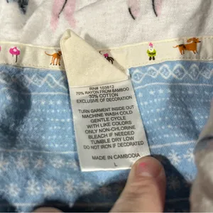 Munki Munki Ski Print Button-Up Long Sleeve Fleece Pajama Top; Large Women’s thumbnail 5