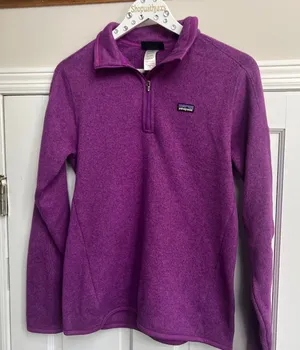 Patagonia women’s purple‎ pullover fleece size medium thumbnail 1