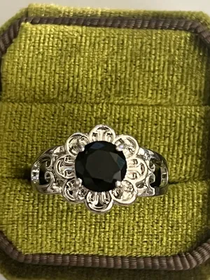 Elegant/Vintage Design Titanium Steel Faux Black Onyx Ring Size 9 NWT thumbnail 2