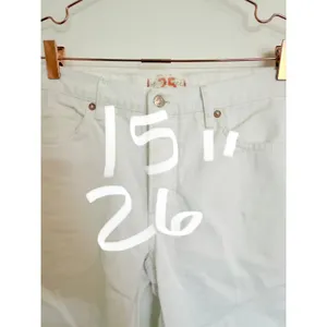 Free People Jeans Women 25 White Straight‎ Leg We Denim Raw Hem Distressed thumbnail 7