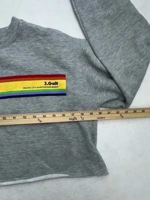 Brandy Melville John Galt Crop Sweatshirt Pacific City Rainbow One Size Beach thumbnail 10