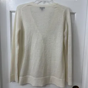 Talbots‎ Wool Mohair Lightweight Cardigan Sweater Sz S Ivory Old Money Classic thumbnail 4