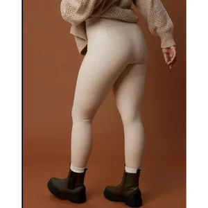 NEW Offline By Aerie Sandalwood Real Luxe Faux Leather Hi-Rise Leggings Large thumbnail 2