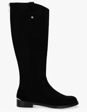 Kenneth Cole Wind‎ Stretch Riding Boots Black Suede Size 5 Classic Tall Boot thumbnail 1