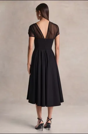 Club London Rosette Black Midi Dress thumbnail 2