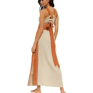 Anthropologie Celandine Linen Embroidered Halter Dress Size XL thumbnail 2