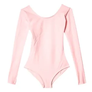 Capezio Adult Pet XS 2-4 Leotard Pink Long Sleeve Scoop Neck Dance Yoga Gym thumbnail 2