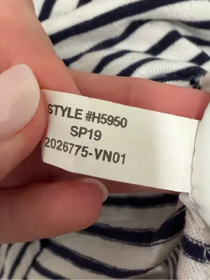 J.Crew Studio Tee Navy White‎ Striped Cotton T-Shirt Size XS thumbnail 4