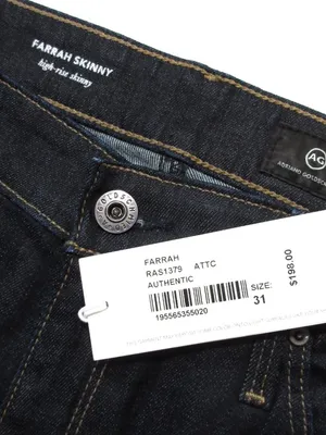 NWT Adriano Goldschmied AG Farrah Skinny in Authentic Blue Stretch Jeans 31 thumbnail 4