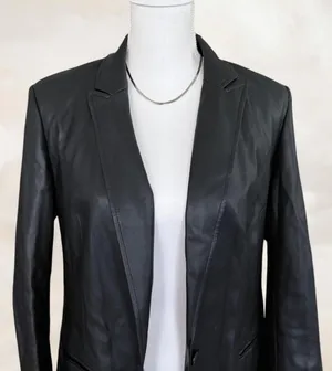 Express Black Faux Leather Blazer thumbnail 3