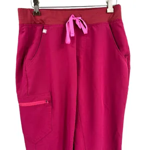 Figs Zamora Scrub Pants Dark Pink Drawstring Jogger Style Cargo Pocket Small thumbnail 2