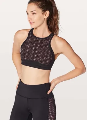Lululemon colour me quick High-Neck Black Sports Bra 6 thumbnail 1