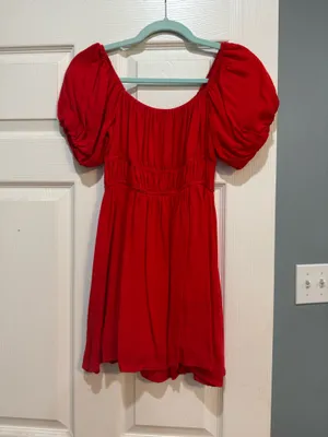 American Threads Red Off the shoulder dress thumbnail 3