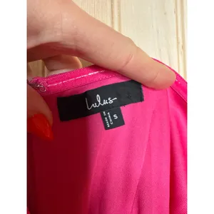 NWT Lulus Elaborate Excellence Hot Pink Strapless Bodycon Maxi Dress Party Sz S thumbnail 6
