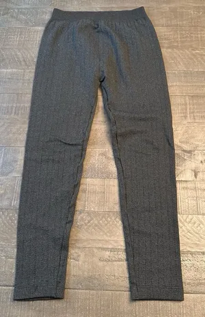 Aeropostale Women's Dark Gray Textured Knit Leggings Size Large thumbnail 1