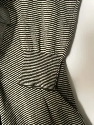 Guinevere Anthropologie Olive Green Striped Ruffle Open Front Cardigan Sz S thumbnail 7
