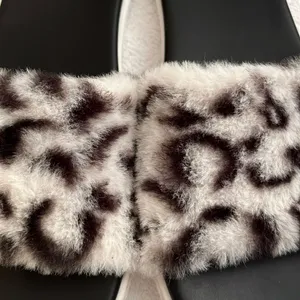 DV by Dolce Vita Women's Black and White Faux Fur Slides thumbnail 5