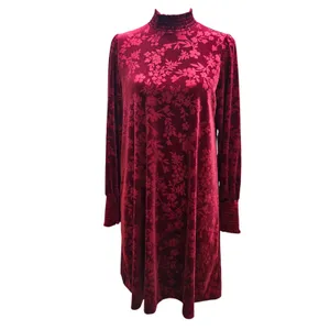 Matilda Jane 21Y Melanie Velour Long Sleeve Holiday Dress‎ Burgundy Floral Small thumbnail 2