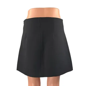 Zara Women's Blue High Waisted Zipper Career Flare A Line Mini Skirt Size S thumbnail 3