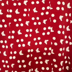 MAX STUDIO | Red White Polka Dot Butterfly Sleeveless‎ Keyhole Mini Dress, S thumbnail 4