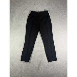 Anthropologie Womens Black Pintuck Tapered Ankle Zip Pull-On Pants small black thumbnail 2