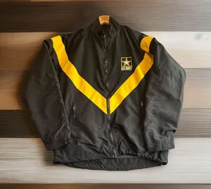 Vintage U.S. Army Windbreaker Jacket Size Small Military Yellow Black USA Zip. thumbnail 1