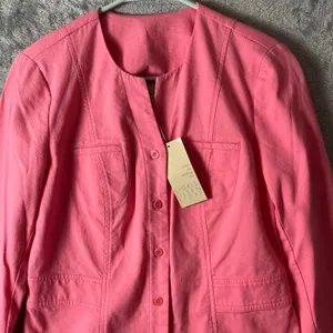 Sigrid Olsen Pink Textured Blazer Jacket Button Front‎ Lightweight Career SM New thumbnail 3