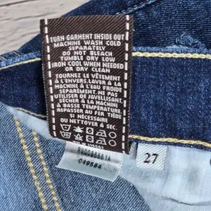 7 For All Mankind Josefina Skinny‎ Boyfriend Jeans Distressed Button Fly Size 27 thumbnail 7